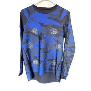 Ultracor LUX ESSENTIAL LONG SLEEVE CAPELLA TOP Blue Camo Floral Long Sleeve XL